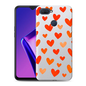Силиконовый чехол на OPPO A12 с принтом Сердечки Силиконовый чехол на OPPO A12 с принтом Сердечки