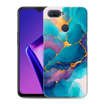 Силиконовый чехол на OPPO A12 с принтом Мрамор блестки Силиконовый чехол на OPPO A12 с принтом Мрамор блестки