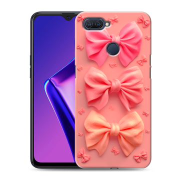 Силиконовый чехол на OPPO A12 с принтом Розовые бантики Силиконовый чехол на OPPO A12 с принтом Розовые бантики