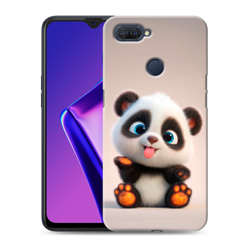 Силиконовый чехол на OPPO A12 с принтом милая панда Силиконовый чехол на OPPO A12 с принтом милая панда