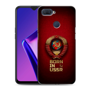 Силиконовый чехол на OPPO A12 с принтом Флаг Герб СССР Силиконовый чехол на OPPO A12 с принтом Флаг Герб СССР