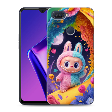 Силиконовый чехол на OPPO A12 с принтом Labubu Лабубу