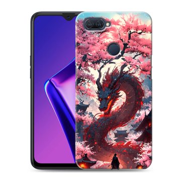 Силиконовый чехол на OPPO A12 с принтом Дракон Японский Силиконовый чехол на OPPO A12 с принтом Дракон Японский