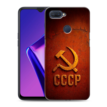 Силиконовый чехол на OPPO A12 с принтом Флаг Герб СССР Силиконовый чехол на OPPO A12 с принтом Флаг Герб СССР