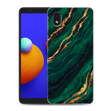 Силиконовый чехол на Samsung Galaxy A01 Core с принтом Мрамор зеленое золото Силиконовый чехол на Samsung Galaxy A01 Core с принтом Мрамор зеленое золото