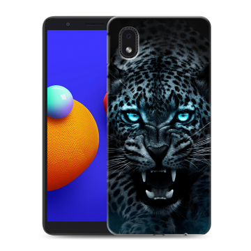 Силиконовый чехол на Samsung Galaxy A01 Core с принтом Темный леопард Силиконовый чехол на Samsung Galaxy A01 Core с принтом Темный леопард