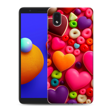 Силиконовый чехол на Samsung Galaxy A01 Core с принтом Сердечки Силиконовый чехол на Samsung Galaxy A01 Core с принтом Сердечки