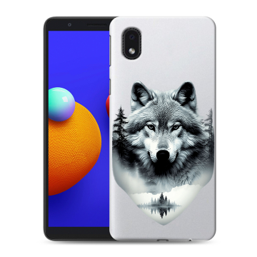 Силиконовый чехол на Samsung Galaxy A01 Core с принтом Волк в лесу Силиконовый чехол на Samsung Galaxy A01 Core с принтом Волк в лесу
