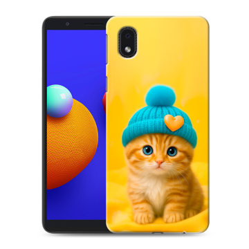 Силиконовый чехол на Samsung Galaxy A01 Core с принтом Котенок в шапке Силиконовый чехол на Samsung Galaxy A01 Core с принтом Котенок в шапке