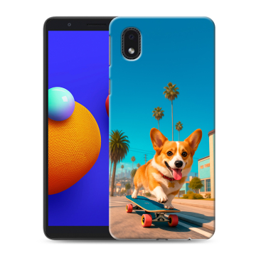 Силиконовый чехол на Samsung Galaxy A01 Core с принтом Корги на скейте Силиконовый чехол на Samsung Galaxy A01 Core с принтом Корги на скейте