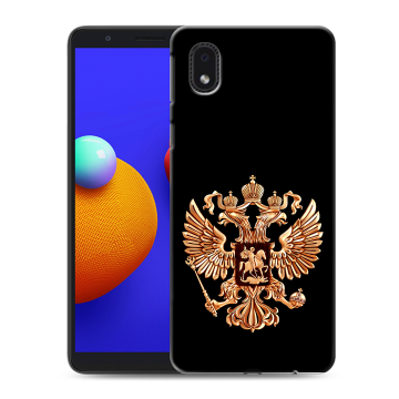 Силиконовый чехол на Samsung Galaxy A01 Core с принтом Герб России золотой