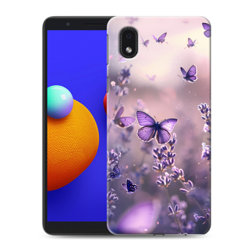 Силиконовый чехол на Samsung Galaxy A01 Core с принтом бабочки и лаванда