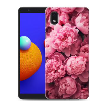 Силиконовый чехол на Samsung Galaxy A01 Core с принтом цветы пионы Силиконовый чехол на Samsung Galaxy A01 Core с принтом цветы пионы