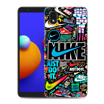 Силиконовый чехол на Samsung Galaxy A01 Core с принтом найк nike черный