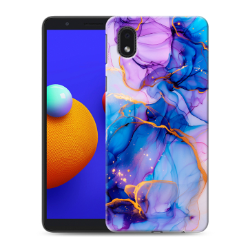 Силиконовый чехол на Samsung Galaxy A01 Core с принтом синий мрамор Силиконовый чехол на Samsung Galaxy A01 Core с принтом синий мрамор