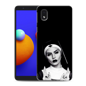 Силиконовый чехол на Samsung Galaxy A01 Core с принтом монашка Силиконовый чехол на Samsung Galaxy A01 Core с принтом монашка
