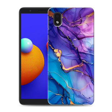 Силиконовый чехол на Samsung Galaxy A01 Core с принтом синий мрамор Силиконовый чехол на Samsung Galaxy A01 Core с принтом синий мрамор
