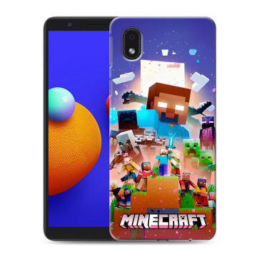 Силиконовый чехол на Samsung Galaxy A01 Core с принтом Майнкрафт Minecraft