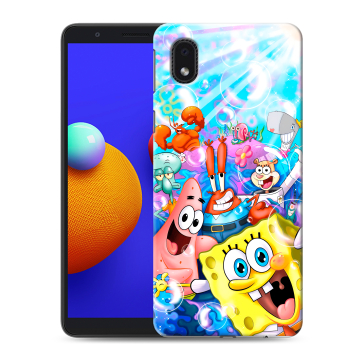 Силиконовый чехол на Samsung Galaxy A01 Core с принтом спанчбоб спанч боб