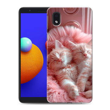 Силиконовый чехол на Samsung Galaxy A01 Core с принтом котята котики