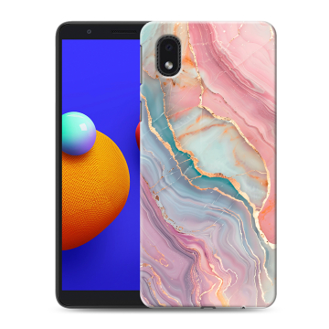 Силиконовый чехол на Samsung Galaxy A01 Core с принтом розовый мрамор Силиконовый чехол на Samsung Galaxy A01 Core с принтом розовый мрамор