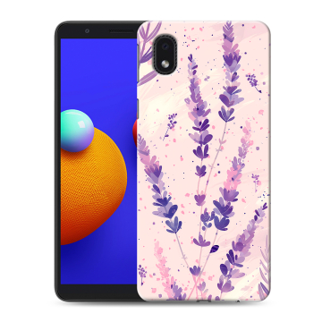 Силиконовый чехол на Samsung Galaxy A01 Core с принтом цветы лаванда Силиконовый чехол на Samsung Galaxy A01 Core с принтом цветы лаванда