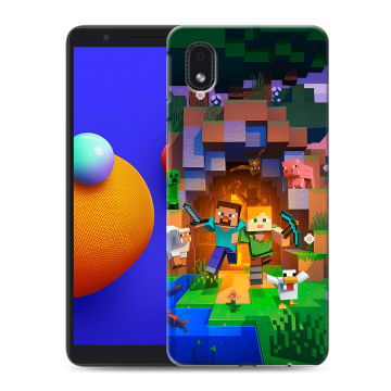 Силиконовый чехол на Samsung Galaxy A01 Core с принтом Майнкрафт Minecraft