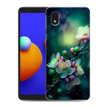 Силиконовый чехол на Samsung Galaxy A01 Core с принтом Цветы и мрамор Силиконовый чехол на Samsung Galaxy A01 Core с принтом Цветы и мрамор