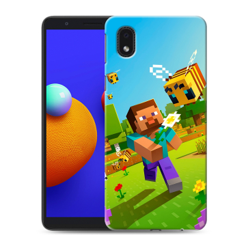 Силиконовый чехол на Samsung Galaxy A01 Core с принтом Майнкрафт Minecraft Силиконовый чехол на Samsung Galaxy A01 Core с принтом Майнкрафт Minecraft
