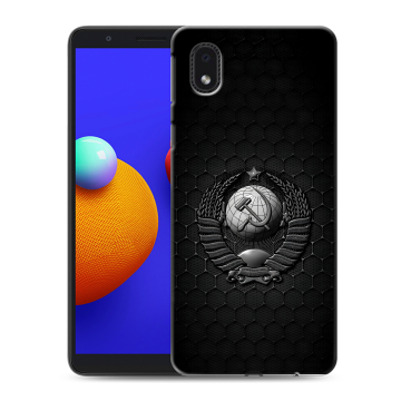 Силиконовый чехол на Samsung Galaxy A01 Core с принтом Герб Флаг СССР Силиконовый чехол на Samsung Galaxy A01 Core с принтом Герб Флаг СССР