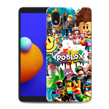 Силиконовый чехол на Samsung Galaxy A01 Core с принтом Roblox Роблокс