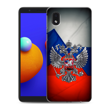 Силиконовый чехол на Samsung Galaxy A01 Core с принтом Флаг России
