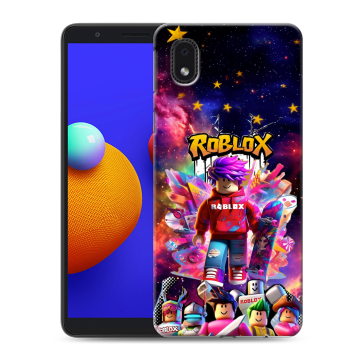 Силиконовый чехол на Samsung Galaxy A01 Core с принтом Roblox Роблокс