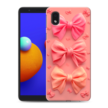 Силиконовый чехол на Samsung Galaxy A01 Core с принтом Розовые бантики Силиконовый чехол на Samsung Galaxy A01 Core с принтом Розовые бантики