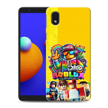 Силиконовый чехол на Samsung Galaxy A01 Core с принтом Roblox Роблокс