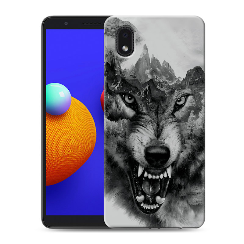 Силиконовый противоударный чехол на Samsung Galaxy A01 Core с принтом Волк Силиконовый противоударный чехол на Samsung Galaxy A01 Core с принтом Волк
