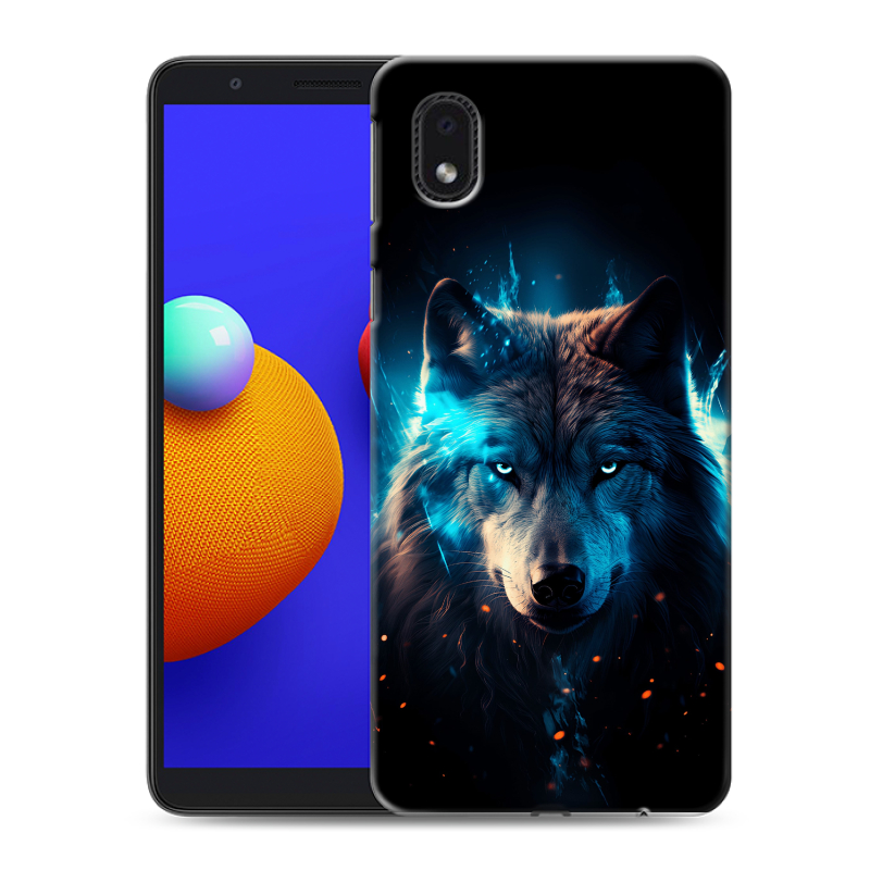 Силиконовый противоударный чехол на Samsung Galaxy A01 Core с принтом Волк ночной Силиконовый противоударный чехол на Samsung Galaxy A01 Core с принтом Волк ночной