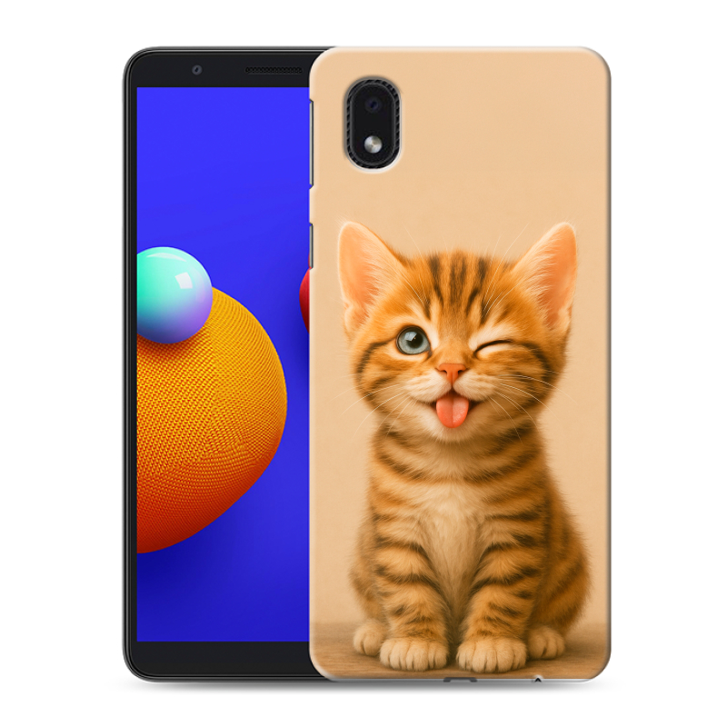 Пластиковый чехол на Samsung Galaxy A01 Core с принтом котенок Пластиковый чехол на Samsung Galaxy A01 Core с принтом котенок