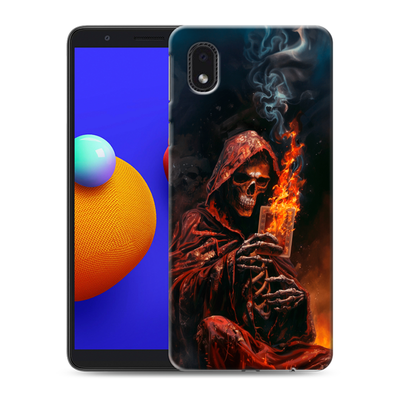 Силиконовый чехол на Samsung Galaxy A01 Core с принтом Скелет и карты Силиконовый чехол на Samsung Galaxy A01 Core с принтом Скелет и карты