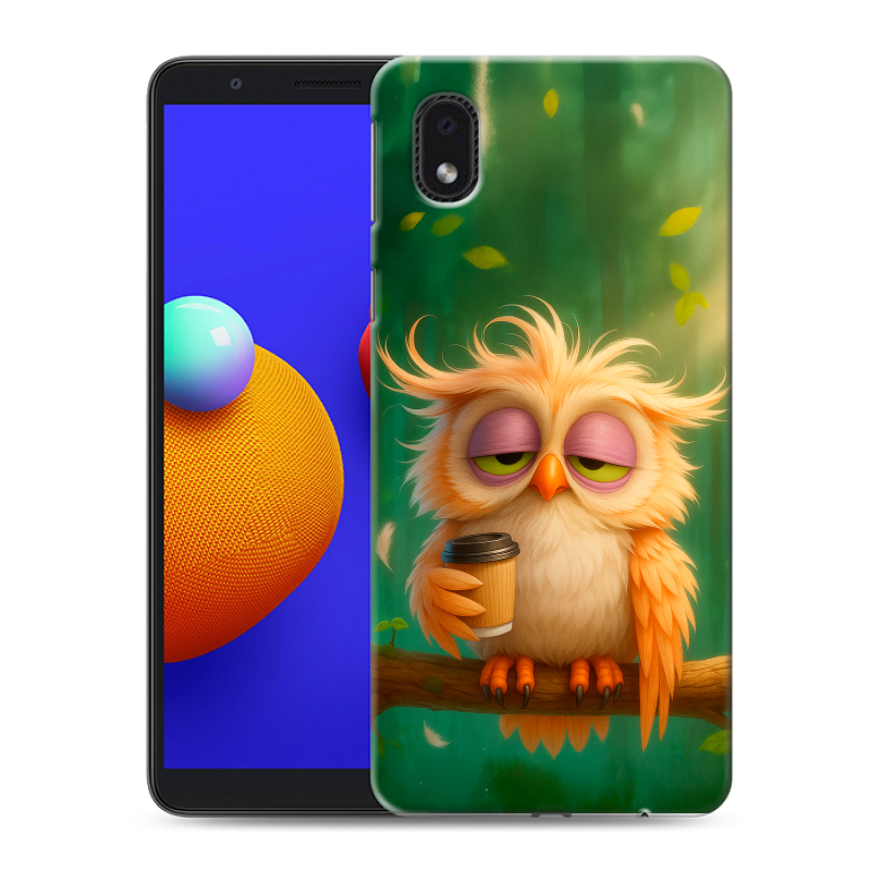 Силиконовый чехол на Samsung Galaxy A01 Core с принтом сова Силиконовый чехол на Samsung Galaxy A01 Core с принтом сова