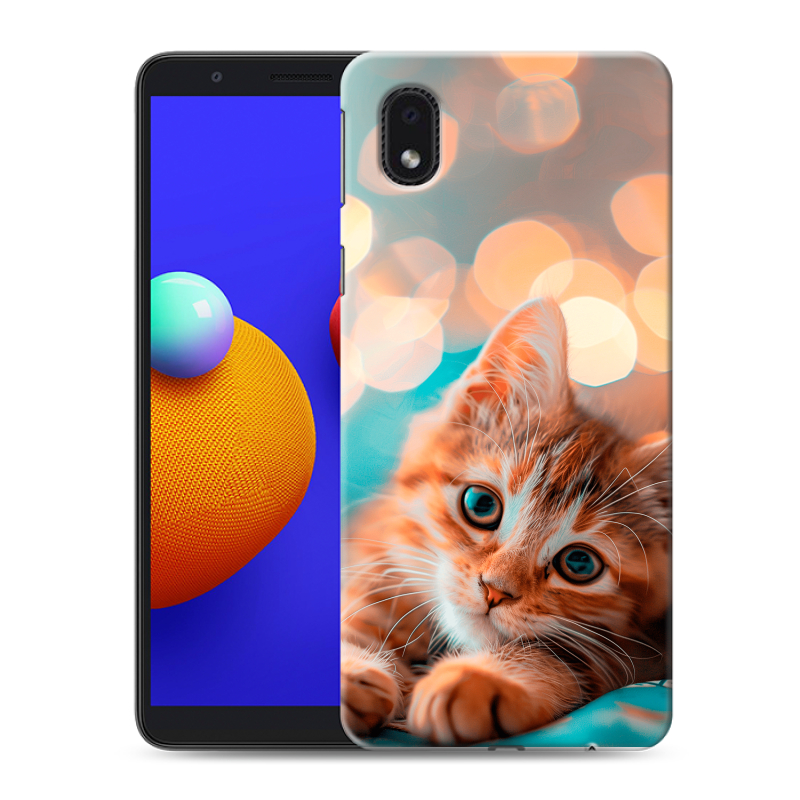 Силиконовый чехол на Samsung Galaxy A01 Core с принтом котик Силиконовый чехол на Samsung Galaxy A01 Core с принтом котик
