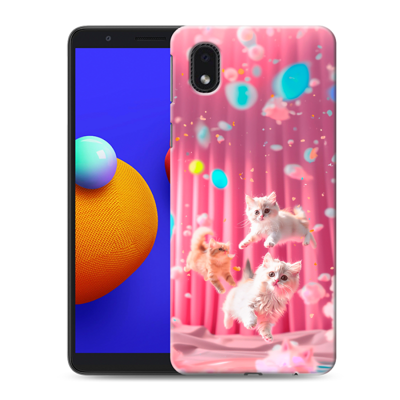 Пластиковый чехол на Samsung Galaxy A01 Core с принтом милые котики Пластиковый чехол на Samsung Galaxy A01 Core с принтом милые котики