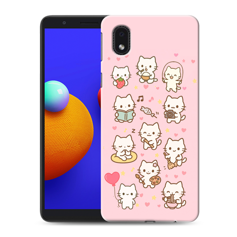 Силиконовый противоударный чехол на Samsung Galaxy A01 Core с принтом Hello Kitty Хелоу Кити Силиконовый противоударный чехол на Samsung Galaxy A01 Core с принтом Hello Kitty Хелоу Кити