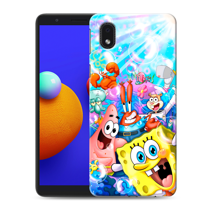 Пластиковый чехол на Samsung Galaxy A01 Core с принтом спанчбоб спанч боб Пластиковый чехол на Samsung Galaxy A01 Core с принтом спанчбоб спанч боб