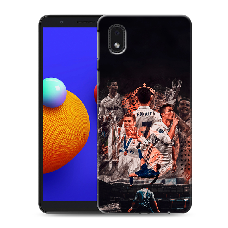 Силиконовый противоударный чехол на Samsung Galaxy A01 Core с принтом Реал Роналдо Real Ronaldo Силиконовый противоударный чехол на Samsung Galaxy A01 Core с принтом Реал Роналдо Real Ronaldo