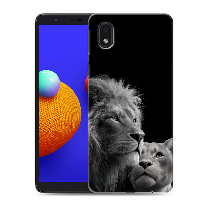 Пластиковый чехол на Samsung Galaxy A01 Core с принтом Лев кошки Пластиковый чехол на Samsung Galaxy A01 Core с принтом Лев кошки