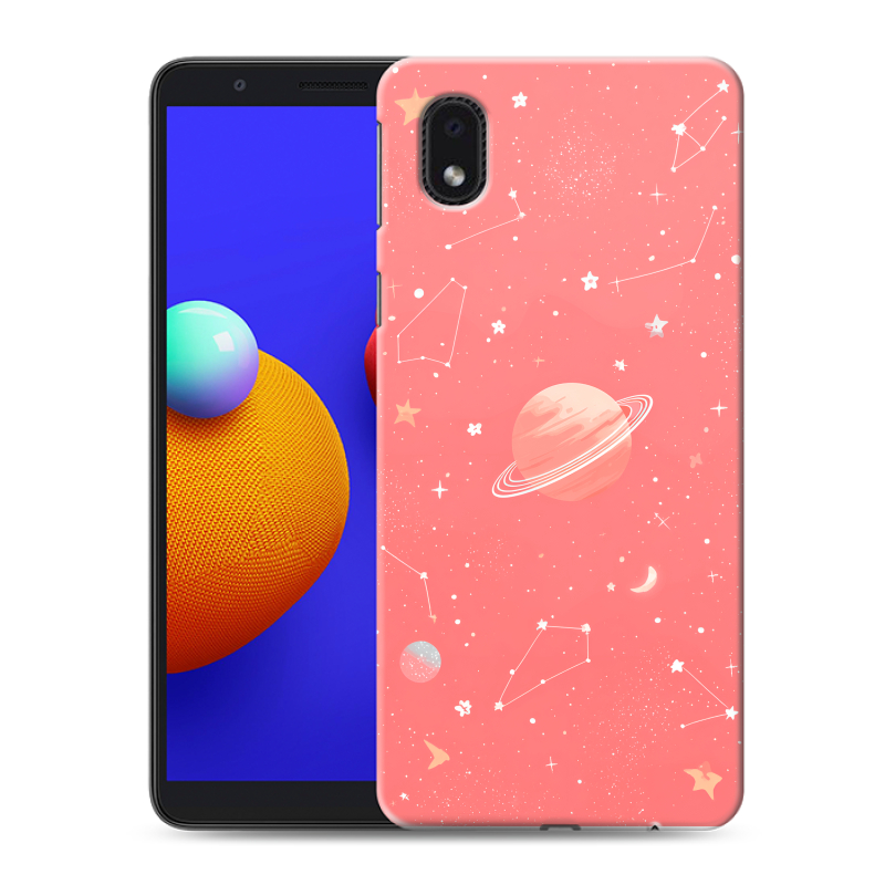 Силиконовый чехол на Samsung Galaxy A01 Core с принтом Розовый космос Силиконовый чехол на Samsung Galaxy A01 Core с принтом Розовый космос