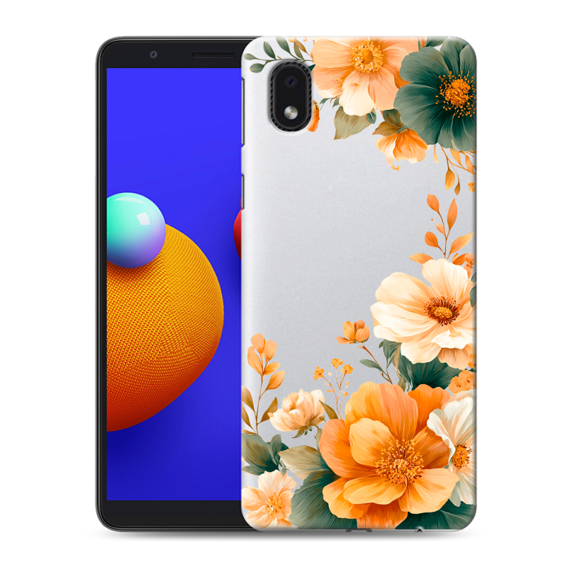 Силиконовый противоударный чехол на Samsung Galaxy A01 Core с принтом Цветы принт Силиконовый противоударный чехол на Samsung Galaxy A01 Core с принтом Цветы принт