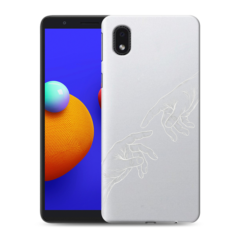 Силиконовый противоударный чехол на Samsung Galaxy A01 Core с принтом Сотворение мира Силиконовый противоударный чехол на Samsung Galaxy A01 Core с принтом Сотворение мира