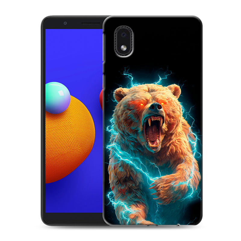 Силиконовый противоударный чехол на Samsung Galaxy A01 Core с принтом Медведь Силиконовый противоударный чехол на Samsung Galaxy A01 Core с принтом Медведь